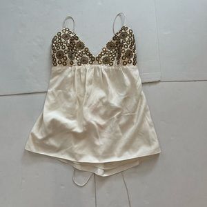 Tibi embellished Tank, with tie back. Beautiful detail, size 6